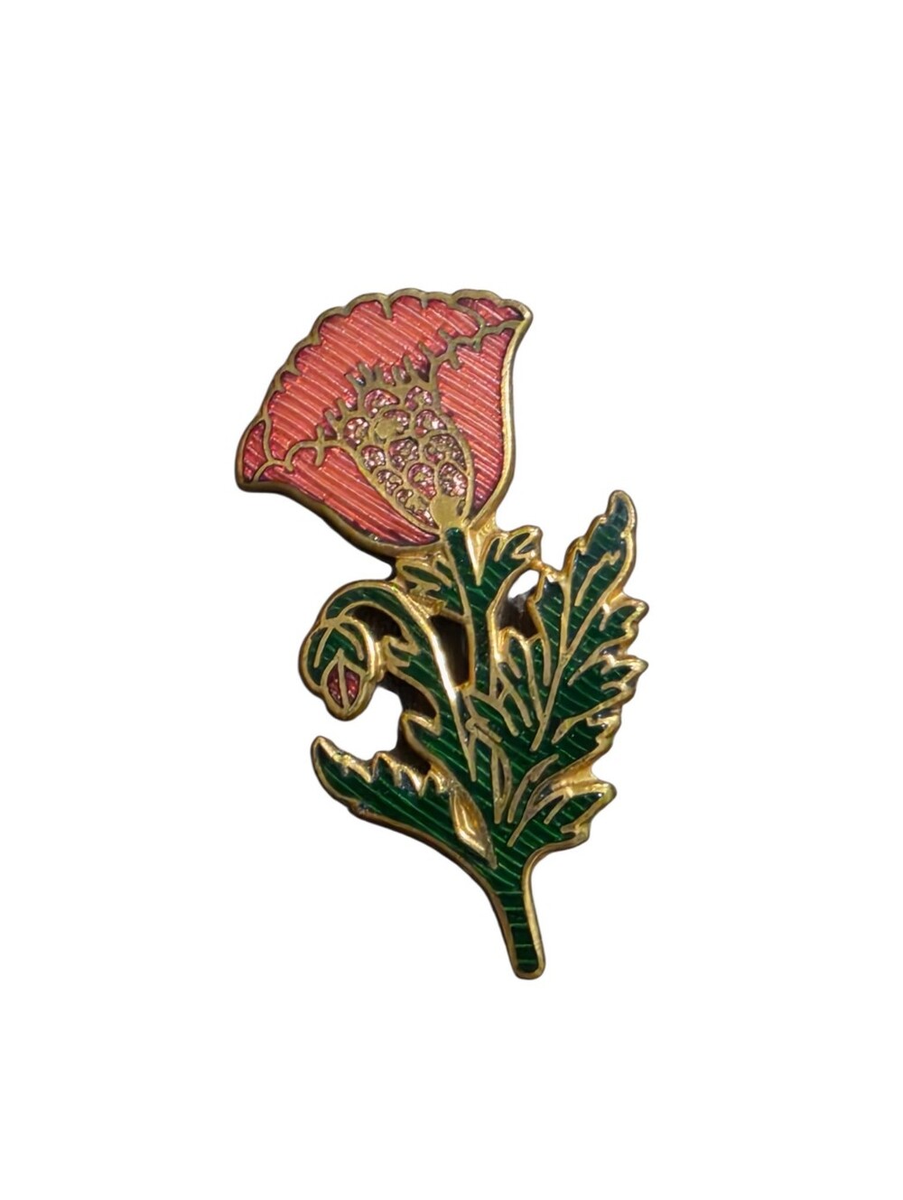 Vintage 1985 Enamel Flower Brooch